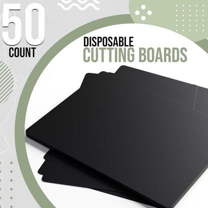Crown Display Disposable Cutting Boards for Kitchen Black Cutting Board 10 Inch X 13.5 Inch Flexible Cutting Boards For Kitchen ~ Patent Pending ~ Recyclable Disposable Cutting Board Sheets