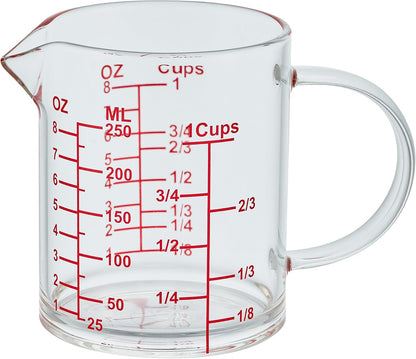 Ackers BORO3.3 Measure Glass -[Insulated handle | V-Shaped Spout]-Made of High Borosilicate Glass Measuring for Kitchen or Restaurant, Easy to Read, 60 ML (2 Oz) 丨(2 Pack)
