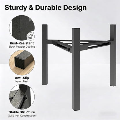 Adjustable Metal Drink Dispenser Stand Holder for 1-1.5 Gallon, Stable Beverage-Dispenser Stand for Indoor Outdoor (Without Drink Dispensers) (Midnight Black)