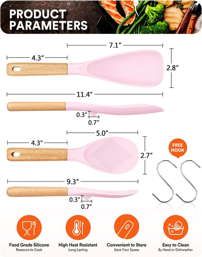 Badiano Cooking Spoon and Rice Scooper for Nonstick Cookware,Multi-function