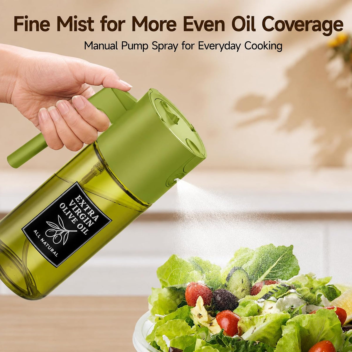 2-in-1 Oil Sprayer Dispenser, Beige, 500 ml