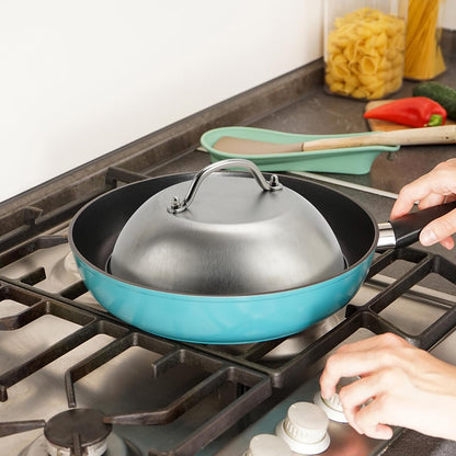 ZBXFCSH Compatible with Blackstone 5555 Stainless Steel 9" Griddle Melting Cheese Dome Wok Lids- Commercial Grade Basting and Steaming Cover- Best for Use in Flat Top Grills, 0.6mm Thickness-2 Domes
