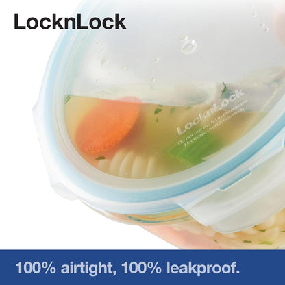 LOCK & LOCK LocknLock Purely Better Glass Round Pie Baking Dish/Food Storage Container with Lid, 9.5 Inch, Clear