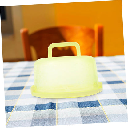 Portable Cake Carrier 9.84 Inch Transparent Plastic Cake Box with Handle and Lid for Household Baking Storage and Outdoor Transport