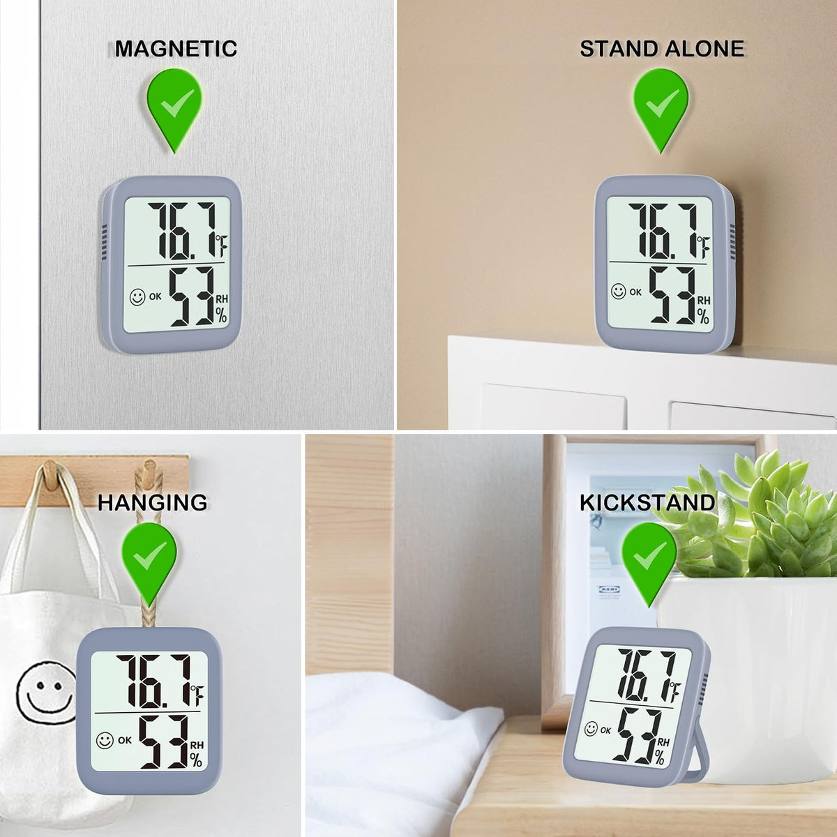 Antonki 2 Pack Room Thermometer Indoor Hygrometer