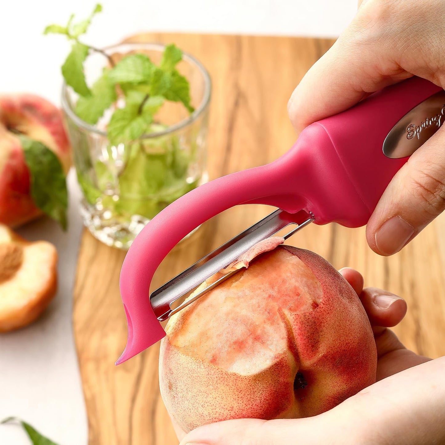 Spring Chef Premium Swivel Vegetable Peeler, Soft Grip Handle and Ultra Sharp Stainless Steel Blades - Perfect Kitchen Peeler For Veggie, Fruit, Potato, Carrot, Apple - Mango