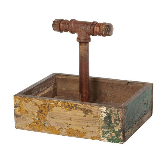 G.E.T. CAD1-RWD Reclaimed Wood Table Top Condiment / Drink Caddy, 9" x 7",Brown