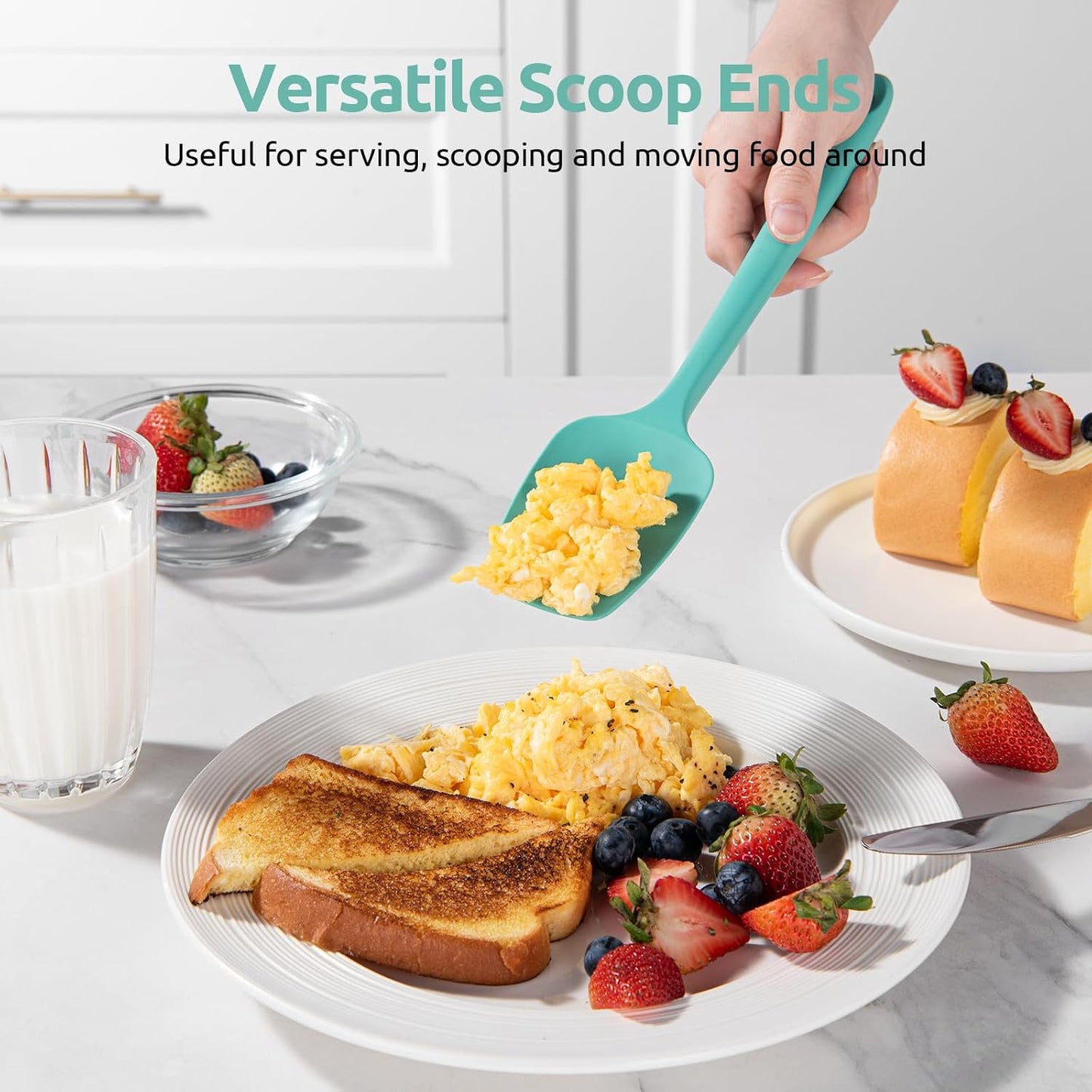 U-Taste Silicone Spatula Set with 600 Degrees Fahrenheit Heat Resistant (Black)