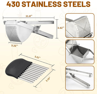 SHIKORI Heavy Duty Stainless Steel Professional Ricer for Mashed Potatoes