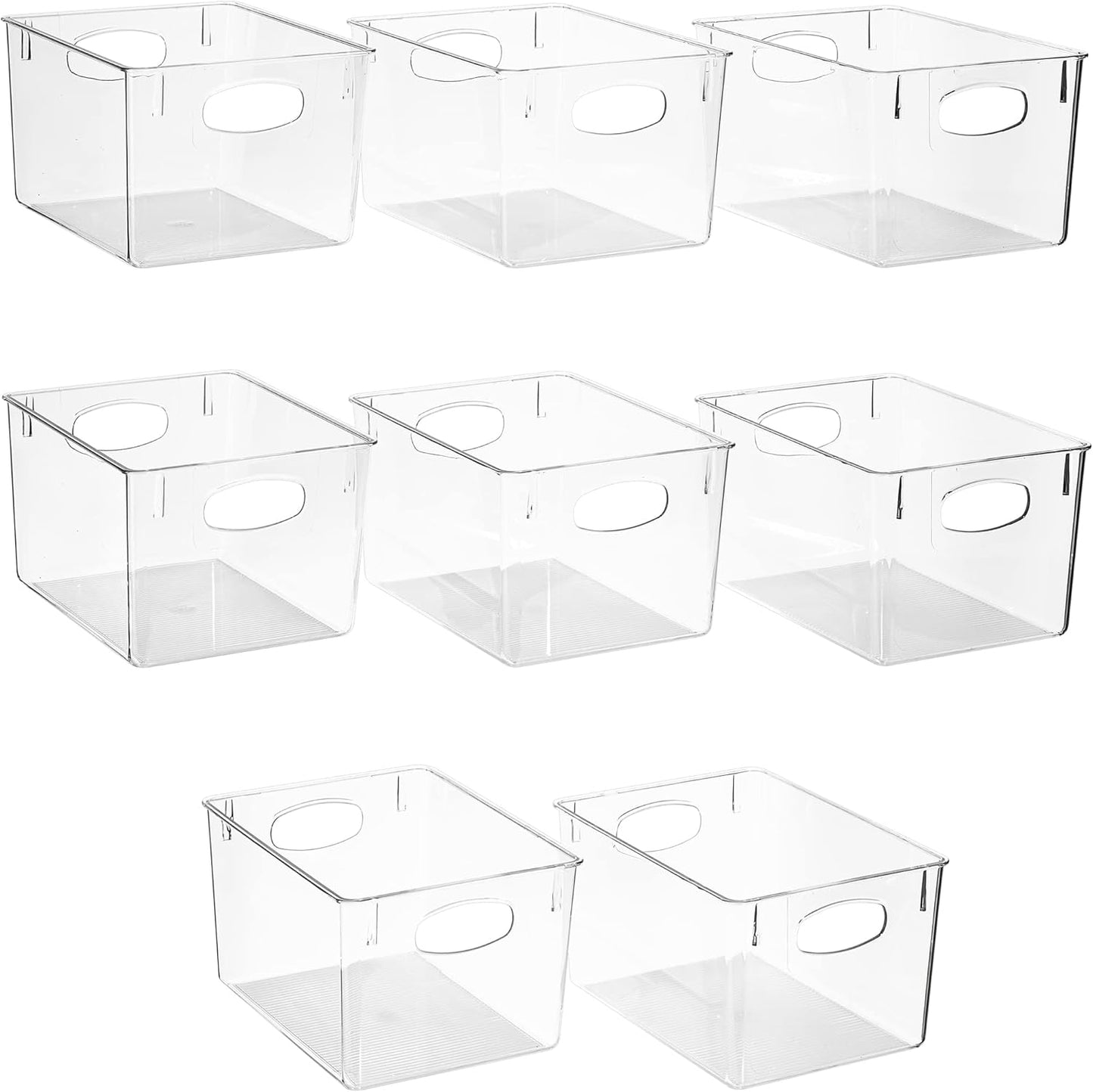 Sorbus Large Clear Plastic Storage Bins for Shelves, Clothes, with Handle - Clear Storage Bins, Drawer, Shelf, Closet, Pantry, Fridge, Freezer Organizer Bins, Closet Organizers and Storage (4 pack)