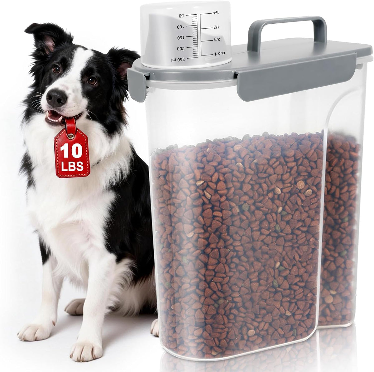 TBMax 10 Lbs Cat Dog Food Storage Container, 2026 Upgraded Large Pouring Container for Pet Food Storage, Bird Seed Dispenser, Portable Travel Kibble Holder -Dark Green