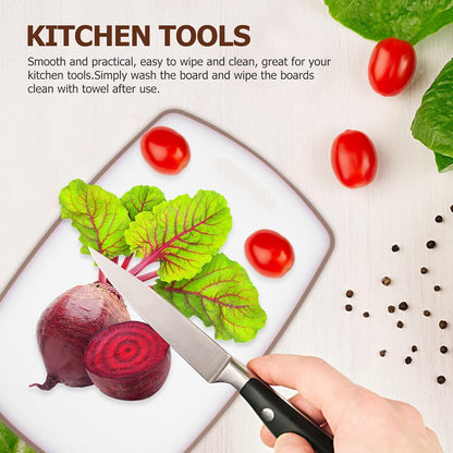 VALICLUD Multi-function Plastic Cutting Board Set, Non-slip Kitchen Chopping Boards with Juice Groove, Sturdy Home Kitchen Supply for Vegetable and Meat Prep