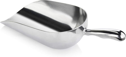 New Star Foodservice 34509 One-Piece Cast Aluminum Round Bottom Bar Ice Flour Utility Scoop, 5-Ounce, Silver (Hand Wash Only)