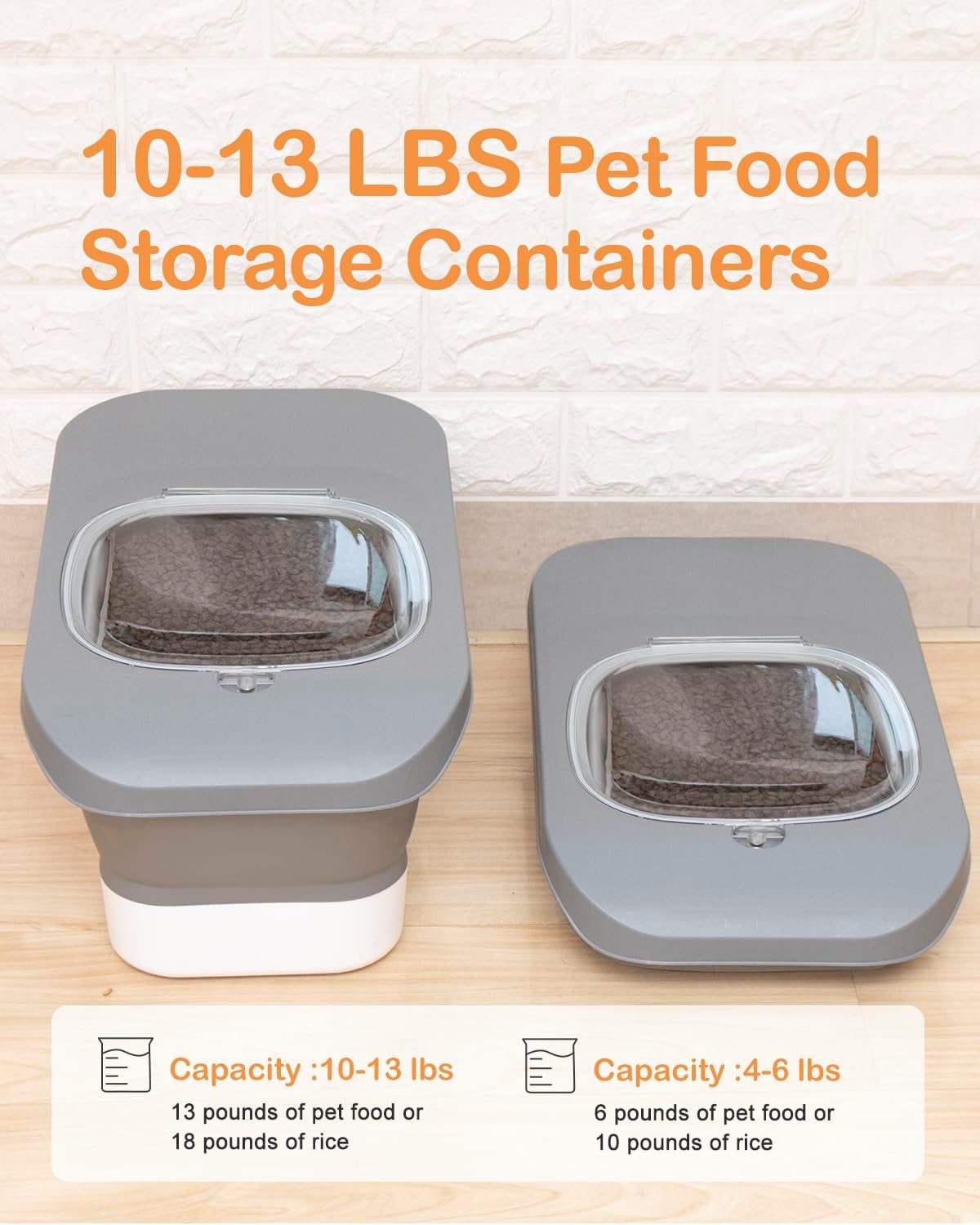 25-28Lbs Dog Food Storage Container Airtight,Collapsible Pet Food Storage | Dog Food Container with Handle,Wheels,Double Airtight Seal Fresh,Save Space,Pest/Mouse-proof,Small Cat Food Container,Scoop