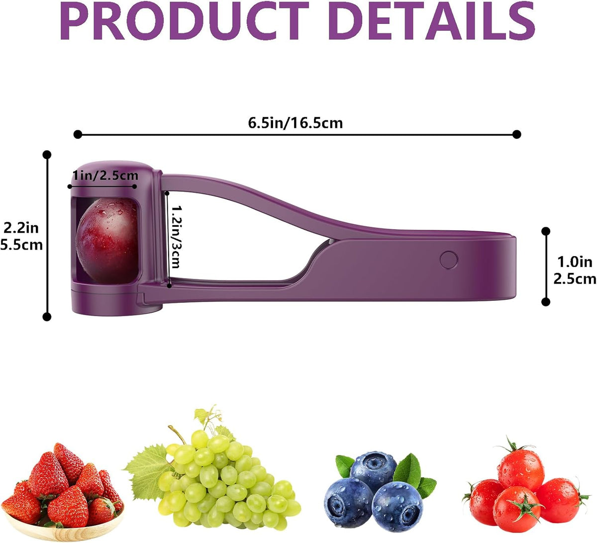 WhiteRhino Grape Cutter Grape Slicer for Toddlers,Grape Cherry Tomato Strawberry Cutter Quarter Slicer tool For Vegetable Fruit Salad Cake Decoration,Stainless Steel kitchen Gadget Fruit cutter(Bule)