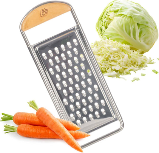 Handheld Mandoline Slicer for Kitchen - Stainless Steel Flat Mandolin with Cherrywood Handle - Julienne Cutter for Vegetable and Fruits - Italian Made Kitchen Gadgets by Kings County Tools