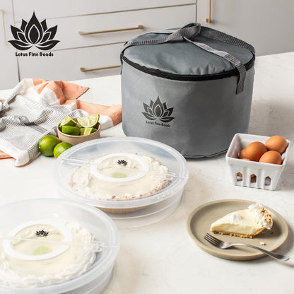 Cake Carrier with Lid and Handle – 10" Cake Storage Container with Baking Accessories, Cake Stand with Baking Pan, Cupcake Tray, Cake Boards & Piping Set