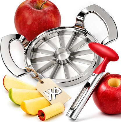 YYP Heavy Duty 8-Blade Apple Slicer, Extra Large Stainless Steel Apple Cutter & Corer, Sharp, Easy to Use, Dishwasher Safe for Apples & Fruits