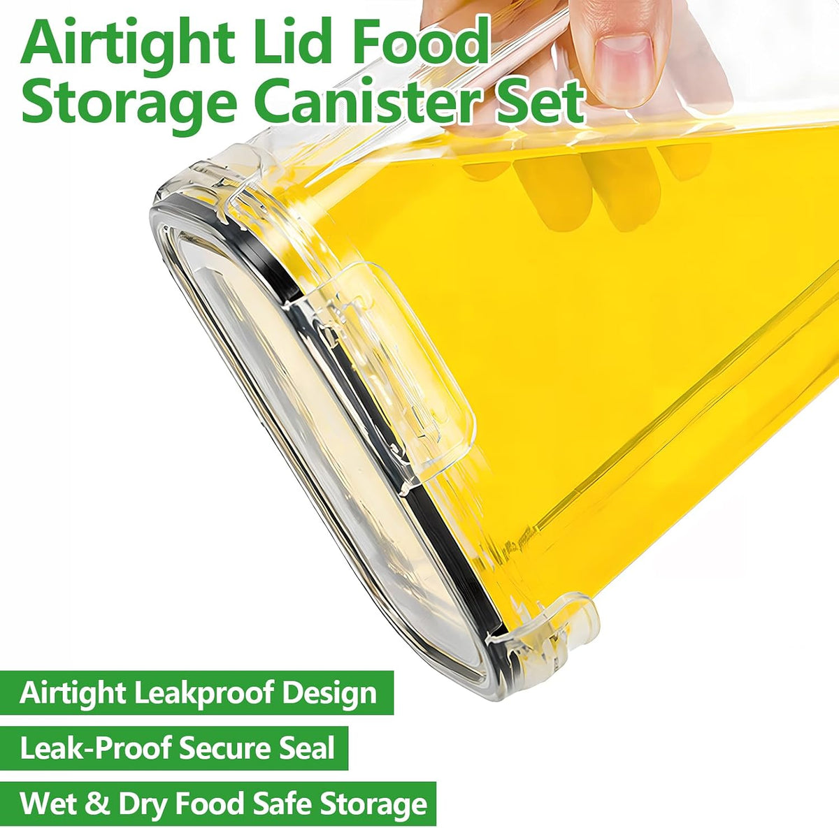 42pcs Airtight Containers, Clear Stackable Dry Food Storage | 42pk clear airtight containers with tight lids keep dry food fresh. Safe plastic, stackable for pantry kitchen storage