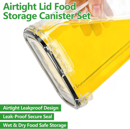 42pcs Airtight Containers, Clear Stackable Dry Food Storage | 42pk clear airtight containers with tight lids keep dry food fresh. Safe plastic, stackable for pantry kitchen storage