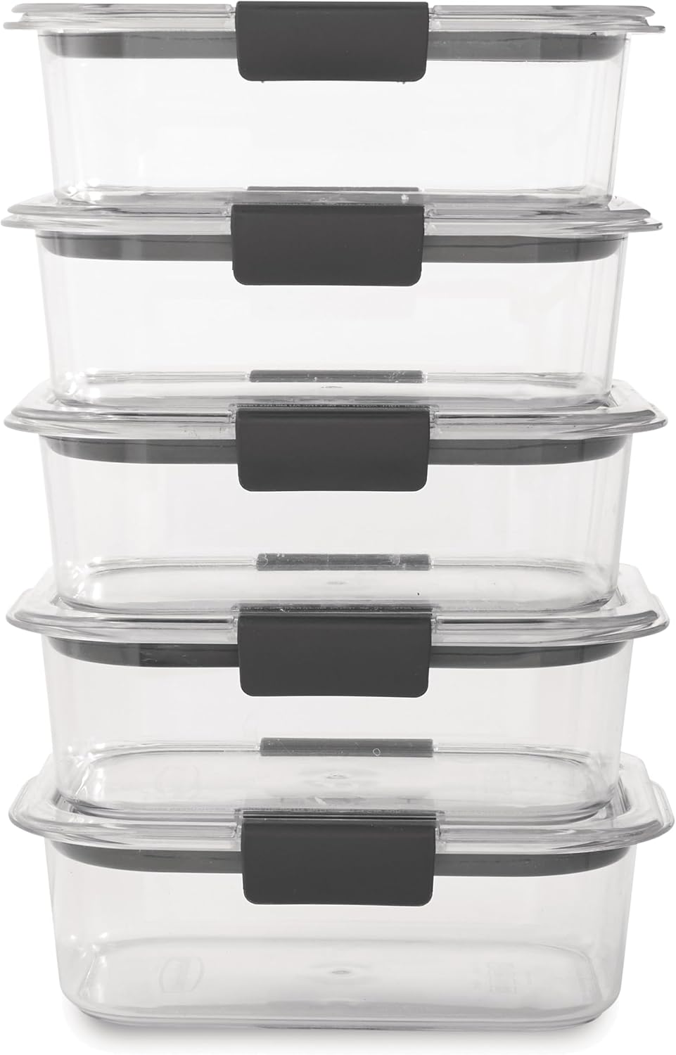 Rubbermaid Brilliance BPA Free Airtight Food Storage Containers with Lids, Set of 4 (4.7 Cup) Ideal for Lunch, Meal Prep, and Leftovers