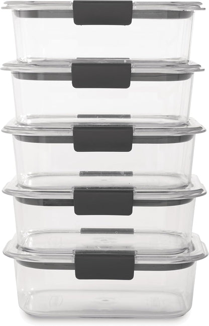 Rubbermaid Brilliance BPA Free Airtight Food Storage Containers with Lids, Set of 4 (4.7 Cup) Ideal for Lunch, Meal Prep, and Leftovers