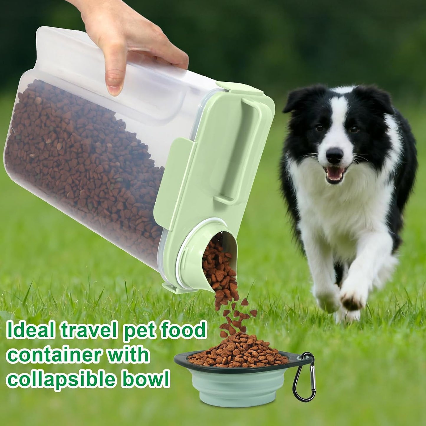 TBMax Pet Food Storage Containers 2 Pack 8-10 Lbs Airtight Dog Food Container Dispenser with Large Spout & Portable Handle, Travel Dog Treat Cat Food Storage Bin Bird Seed Container