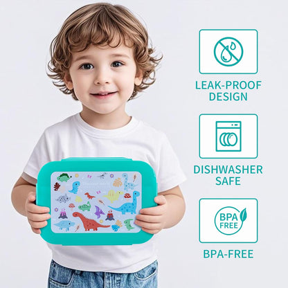 Bento Box for Kids Girls Boys, Adult,8-Compartment Leak-Proof Toddler Lunch Box for School, Drop-Proof Kids Lunch Containers with Insulated Bag, Microwave & Dishwasher Safe, BPA-Free,(Blue)