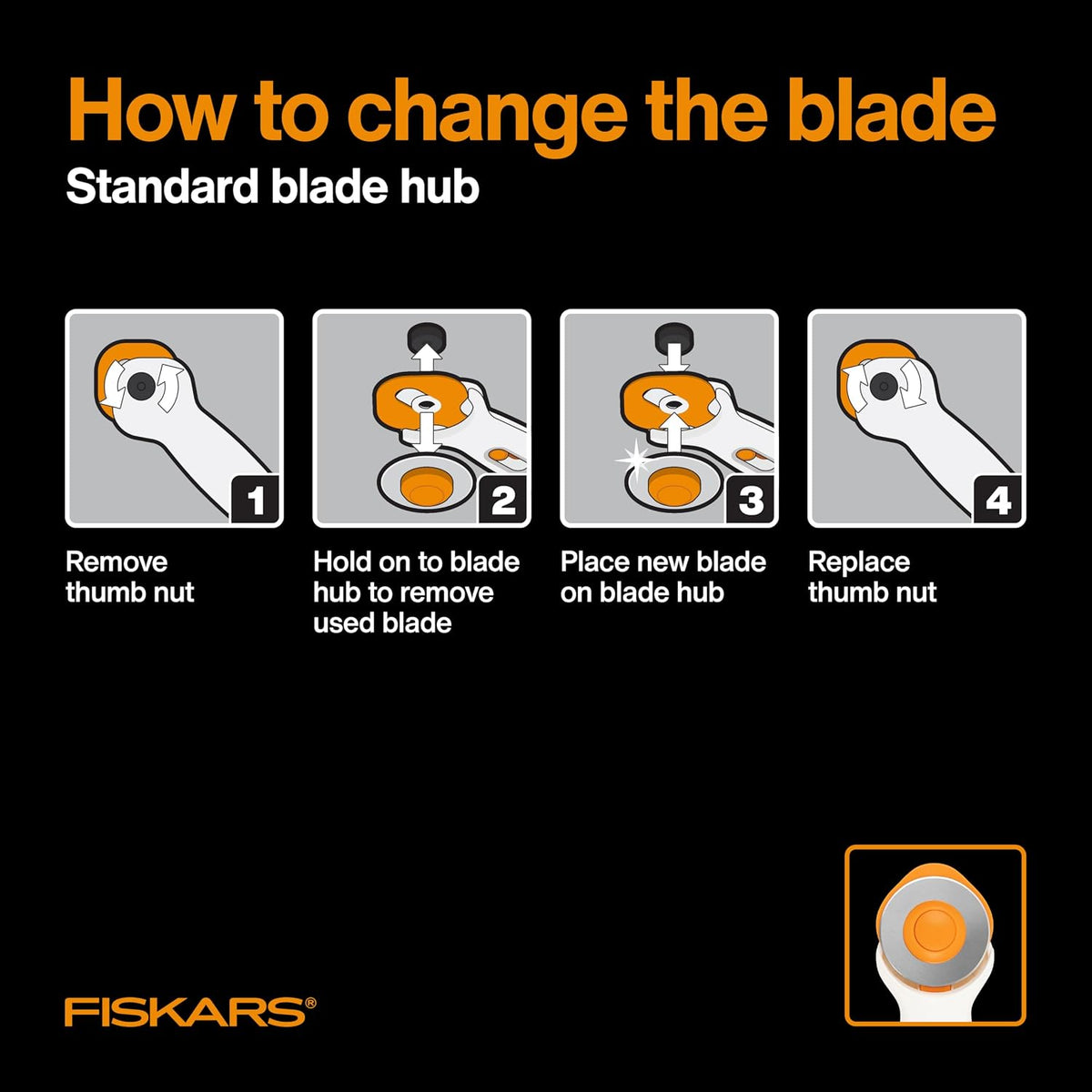Fiskars 45mm Loop Rotary Cutter for Fabric, Arts, Crafts, Sewing