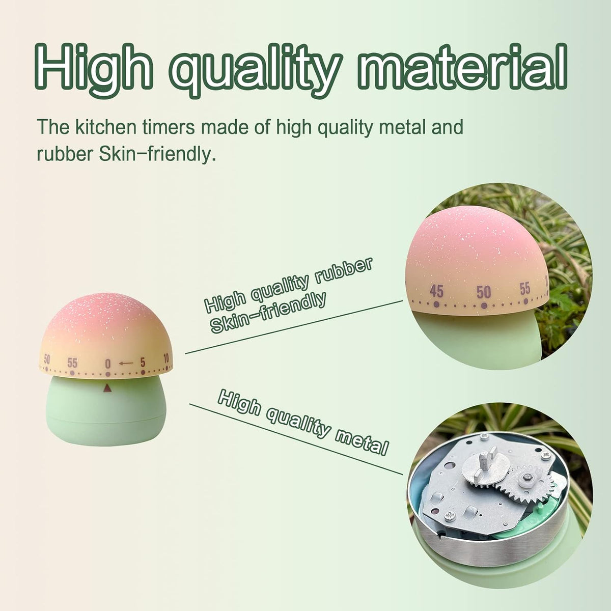 ELE DEPI 2pcs Cute Kitchen Timer for Kids,Mechanical Egg Timer for Cooking.
