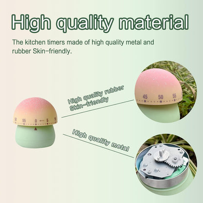 ELE DEPI 2pcs Cute Kitchen Timer for Kids,Mechanical Egg Timer for Cooking.