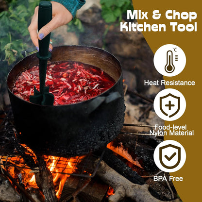 Meat Masher, Red, 5 Curve Blade