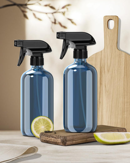 Bontip Glass Spray Bottle 16 oz for Cleaning, Plants (2 Pack, Amber)