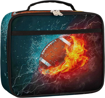 Kids Lunch Box for Boys Girls Black Red Sport Basketball Insulated Lunch Bag Reusable Small Cooler Bag Meal Containers Tote Kit for School Travel Women Men