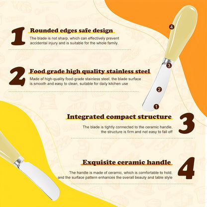 Butter Spreader Knife Set, 2 Pack Butter Knives and Cheese Knives