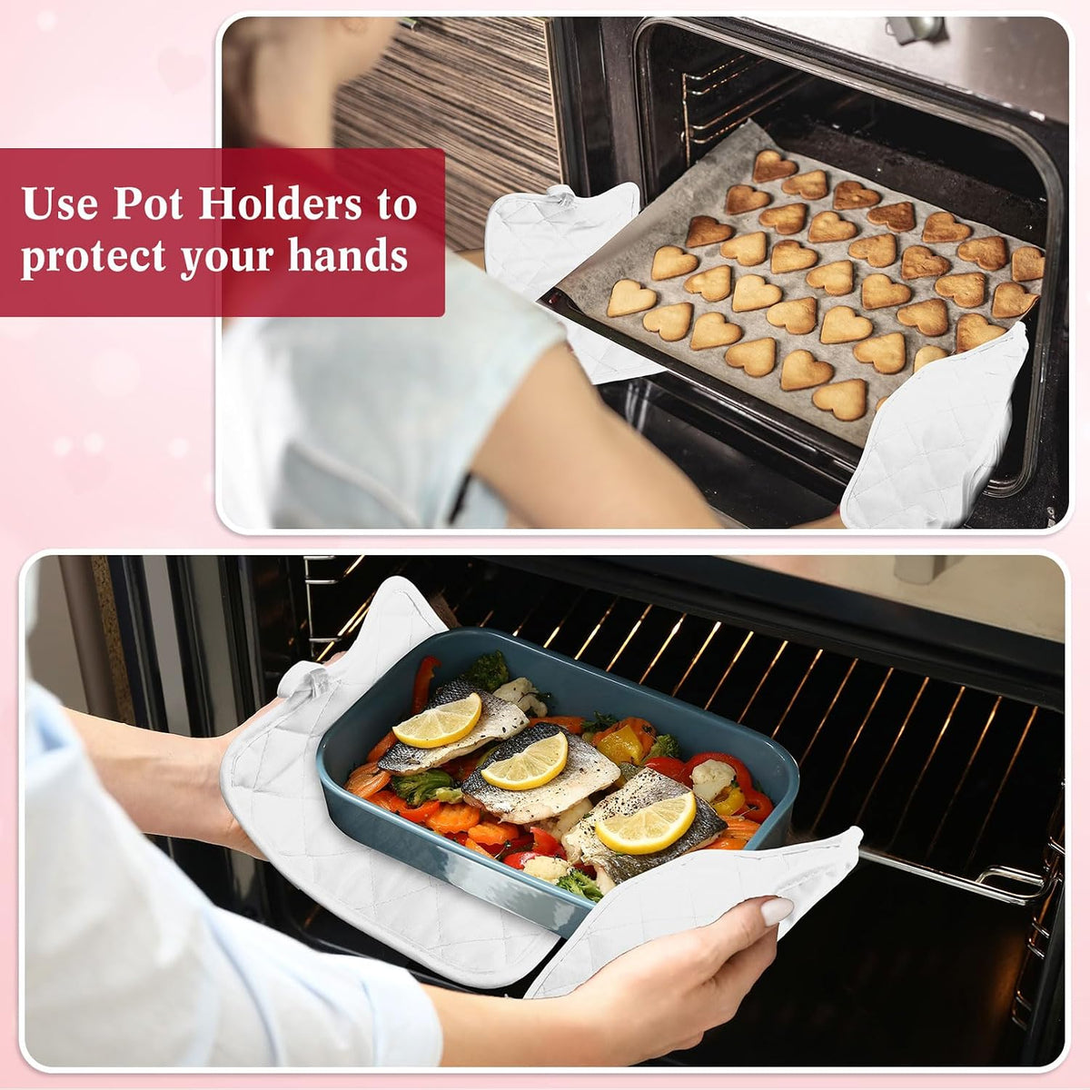 Hoolerry 7''x 9'' Sublimation Pot Holders with Pocket, Black