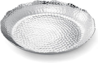 Cluster of 10 Round Serving Bowls Gold Clusters Decorative Elegant Snack Tray for Olives, Chip & Dip, Nuts, Appetizers & Entertaining Strong Brass & Enamel Home Decor Gifts, Parties & Weddings 20.5"