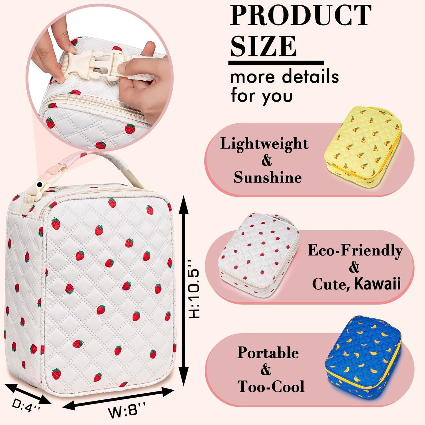 TuErCao Small Lunch Bag Lightweight Insulated Lunch Box for Women Work Portable Soft Cooler for Picnic Travel Road Trips, Loncheras para Mujer, Black
