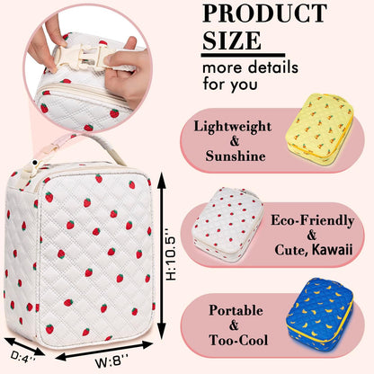 TuErCao Small Lunch Bag Lightweight Insulated Lunch Box for Women Work Portable Soft Cooler for Picnic Travel Road Trips, Loncheras para Mujer, Black