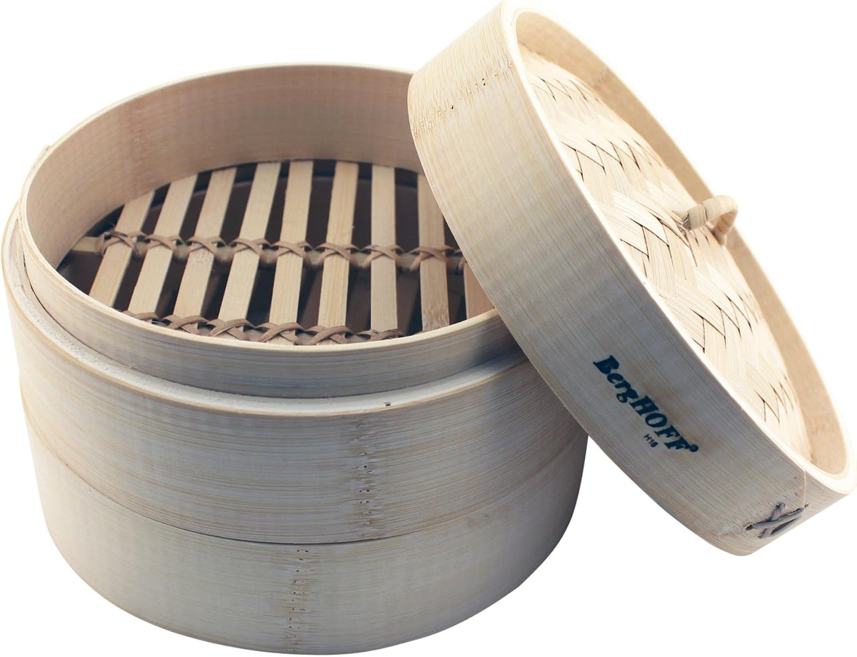 BergHOFF 7" Bamboo Steamer, Dumpling & Vegetable Steamer Basket