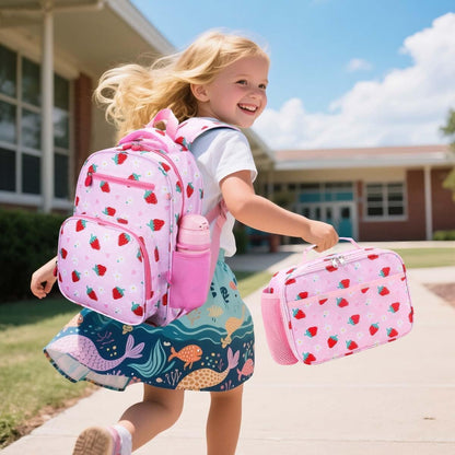RHCPFOVR Kids Lunch Bag - Insulated Lunch Box for Boys Girls,Washable Lunch Bag and Reusable Toddler Leak-proof Lunchbox for School and Daycare - Colors A