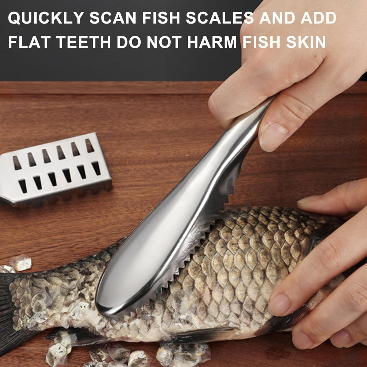 2Pcs Fish Scaler Fish Scale Remover Stainless Steel Portable Quick Skinner