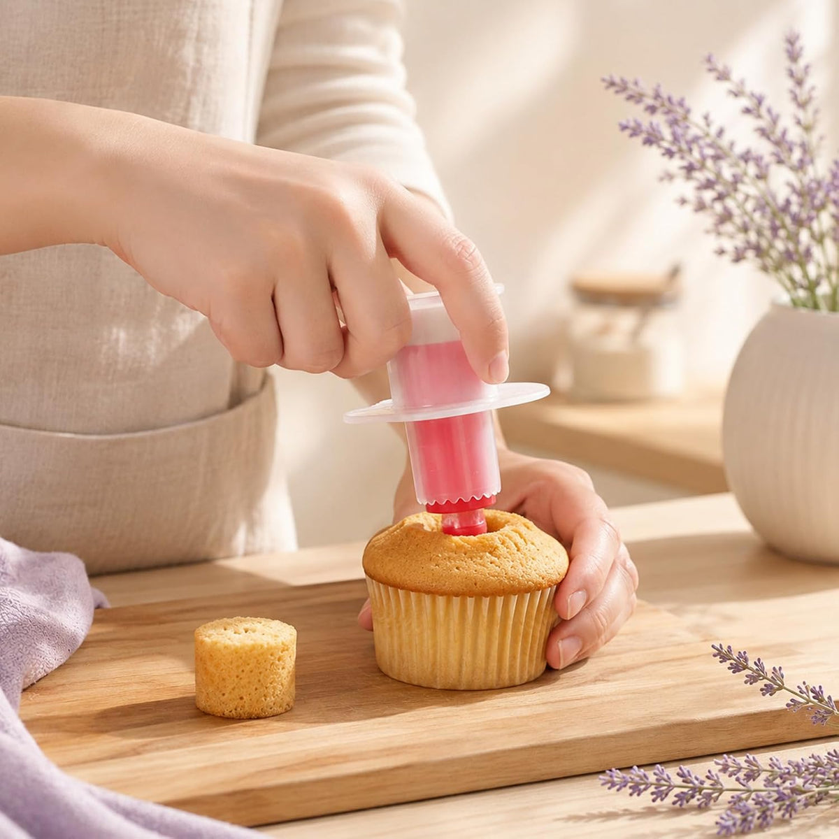 2 PCS Cupcake Corer, Plastic Cupcake Plunger Digging Holes Device Filling