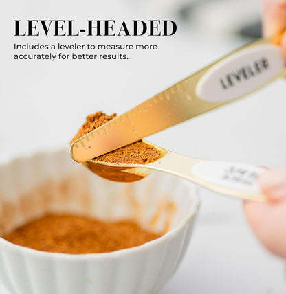 Styled Settings Magnetic Measuring Spoons Set, Gold