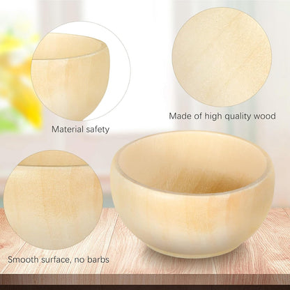 Uiifan Small Unfinished Wooden Bowls for Craft Mini Painting Project