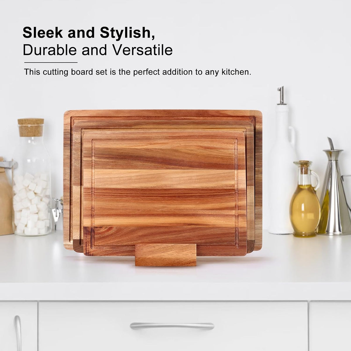 Acacia Wood Cutting Boards for Kitchen Wooden Chopping Board with Handle