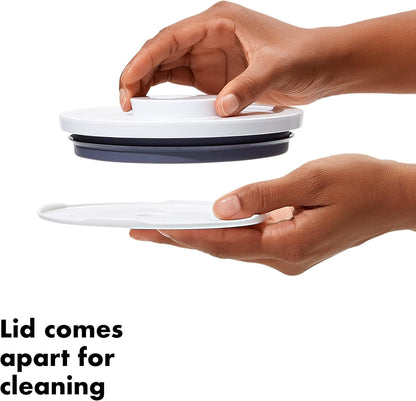 OXO Good Grips Pet POP Container – 6.0 Qt/5.7 L with Half Scoop, Ideal for up to 6.5lbs of Dog Food or 4.5lbs of Cat Food, Airtight Dog and Cat Food Storage Container, BPA Free, Clear
