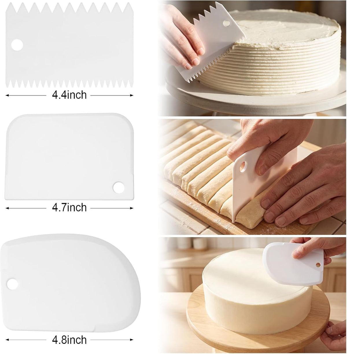 11 Pcs Angled Cake Icing Spatula Set, with Dough Scraper, Offset Spatula