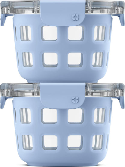 Ello Duraglass Glass Meal Prep Sets Leak-Proof Glass Food Storage Containers with Airtight BPA-Free Plastic Lids, Dishwasher, Microwave, and Freezer Safe