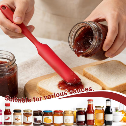 Silicone Jar Spatula,Long Handle Sourdough Spatula